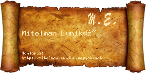 Mitelman Euniké névjegykártya